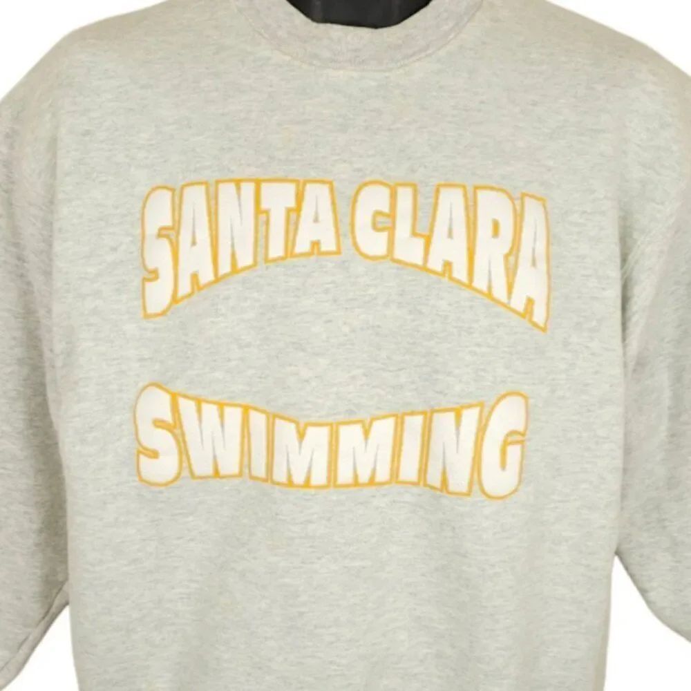 Vintage Santa Clara Swim Club Sweatshirt Mens Size Medium Gray 90s SCSC Swimming